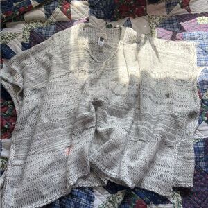 Cozy Knit Poncho in Light Gray